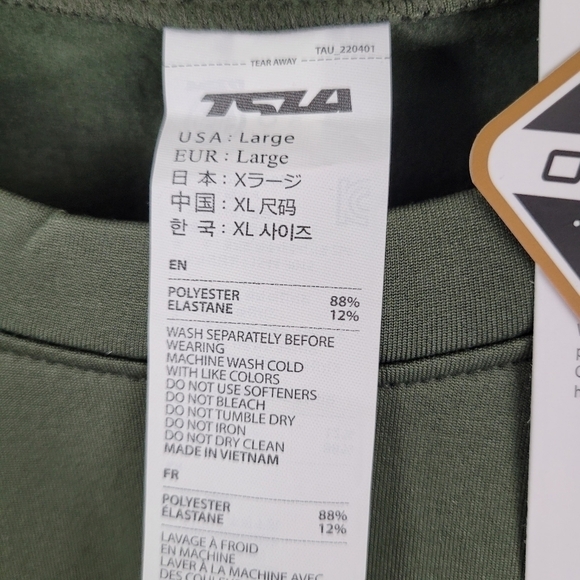 NIB TSLA 2 Pack Mens Workout Shirts Hyper-Dri Long Sleeve Blk/Red Olive Sz Lrg - Picture 11 of 11